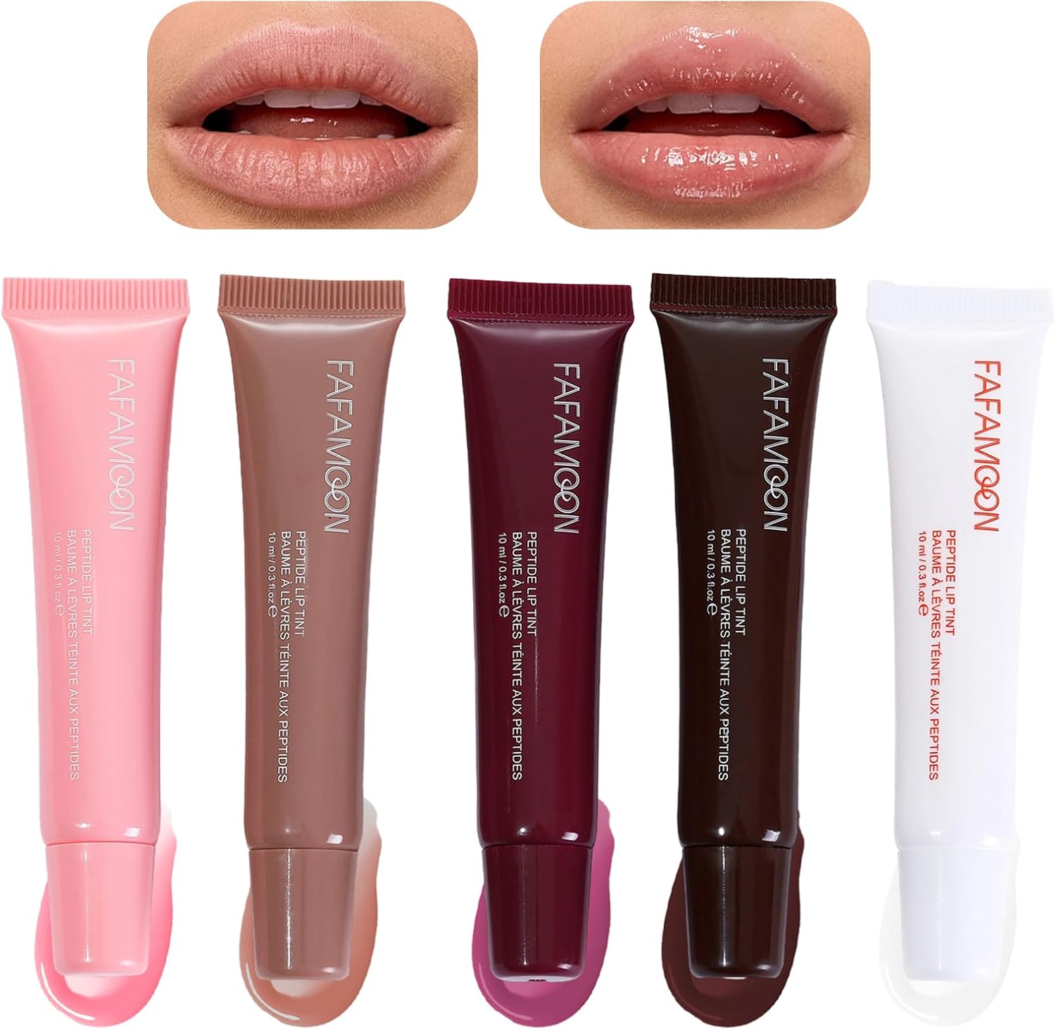 Mrettick 5 kleuren lipgloss, spiegeleffect, glanzend, transparant, getint, opvullende lippenolie, langdurig verzorgend, niet-klevend, vers, helder, gladde lippenverzorging, honing