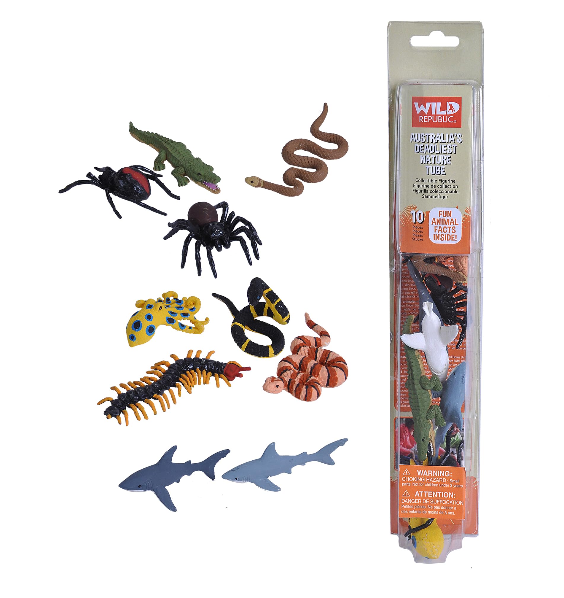 Wild Republic Nature Tube Australia's Deadliest, Ten Species of