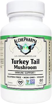 Turkey Tail Mushroom Organic Trametes Versicolor 40% polysaccharides Vegan 60 Vcaps