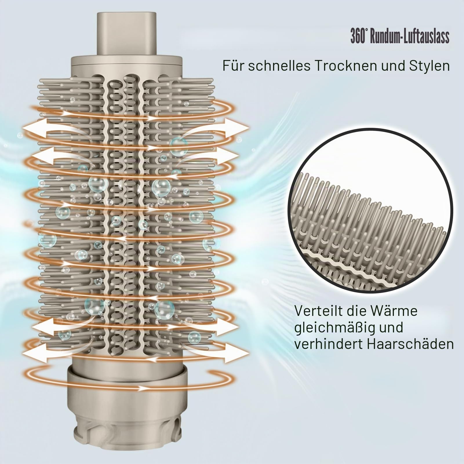 Runder Volumenaufsatz für Shark Flex Style HD400 Serie (HD430/ HD432/ HD435/ HD440), Volumenaufsatz für feines, schlaffes, glattes Haar für tägliches Styling