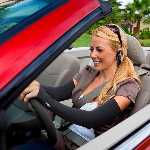 Miniatura 6 de QXURkut Mangas de brazo para mujeres y hombres, 5 pares de mangas de compresión deportivas con protección UV UPF50 para cubrir brazos, agujero para