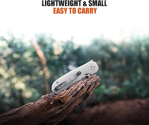 Miniatura 4 de Vosteed Cuchillo plegable pequeño con hoja 14C28N de 2.64 pulgadas, cuchillo de bolsillo plegable multidespliegue con clip de bolsillo, cuchillo EDC