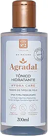 Agradal, Tônico Hidratante Hydra Care, Limpa Tonifica Refresca e Hidrata, Todos os Tipos de Pele, Sem Álcool, 200ml, Azul