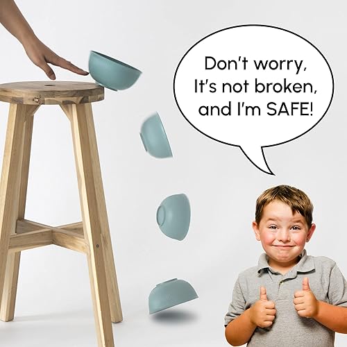 Miniatura 3 de Juego de vajilla duradera de paja de trigo para 4 personas, incluye platos, cuencos y utensilios, verde, apto para microondas y lavavajillas,