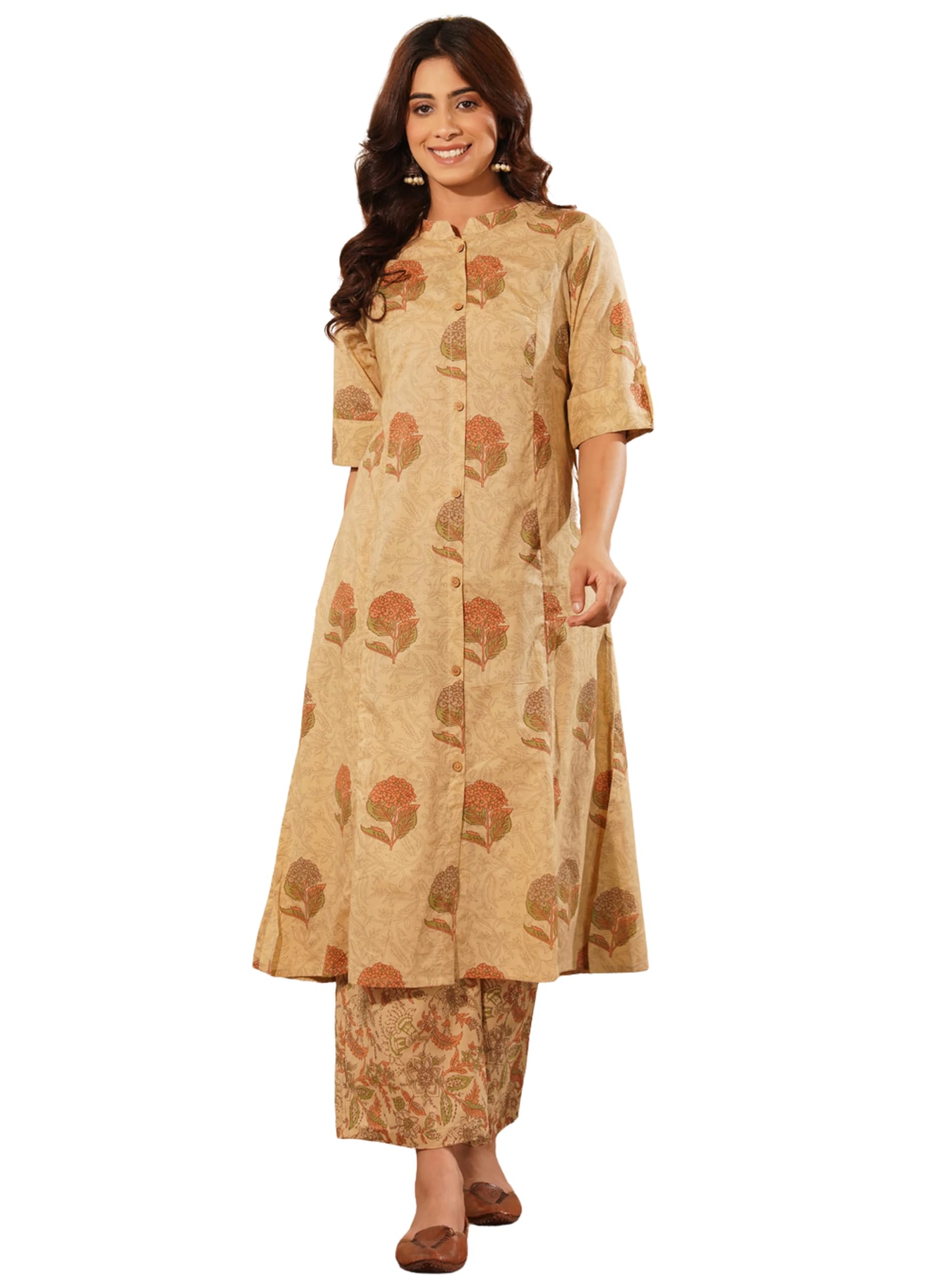 rytras Women's Cotton A-Line Kurta Set with Palazzo Pants-picture-27