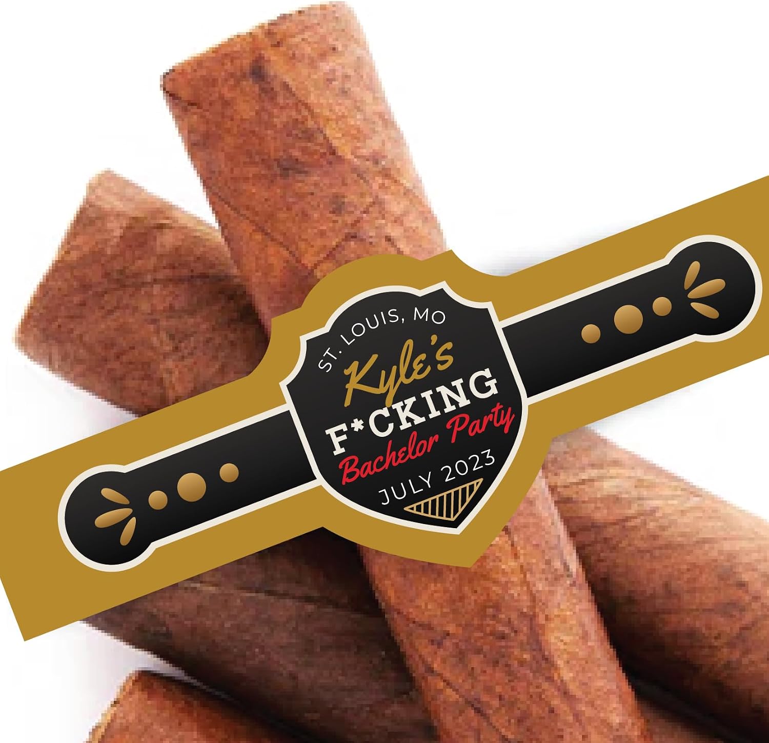 Bachelor Party Cigar Labels, Set of 16, Cigar Bands for Bachelor Party, Party Decor, Cigar Bar (Black)