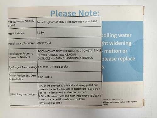 Miniatura 8 de Aufisi Irrigador nasal para bebé 03fl oz aspirador nasal profesional para bebé con puntas de succión nasal de silicona seguras jeringa nasal