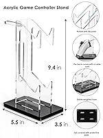 Vista 6 de OAPRIRE Headset and Controller Stand, Space-Saving 2 Tier Game Controller Holder, Acrylic Controller and Headset Stand for Desktop, Universal Design