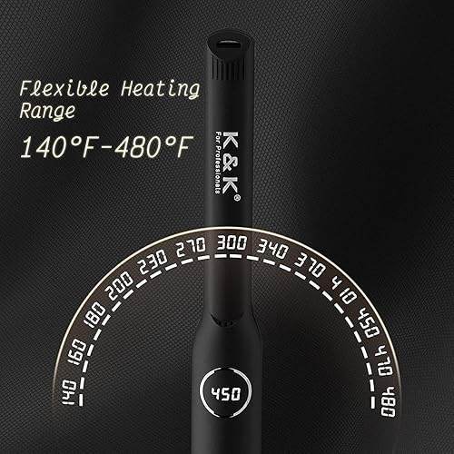 Miniatura 2 de K&K Plancha pequeña de turmalina titanio plancha de pelo de 0.5 pulgadas, placa 4D giratoria de 360 para mujer, pelo corto, temperatura ajustable,