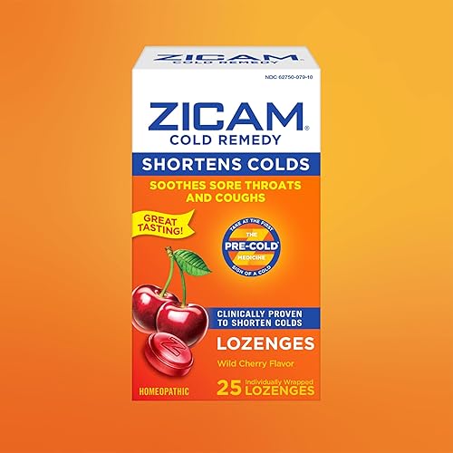 Miniatura 7 de Zicam Pastillas de zinc de remedio para el frío, sabor a cereza silvestre, homeopático, alivia el dolor de garganta y la tos, medicamento para