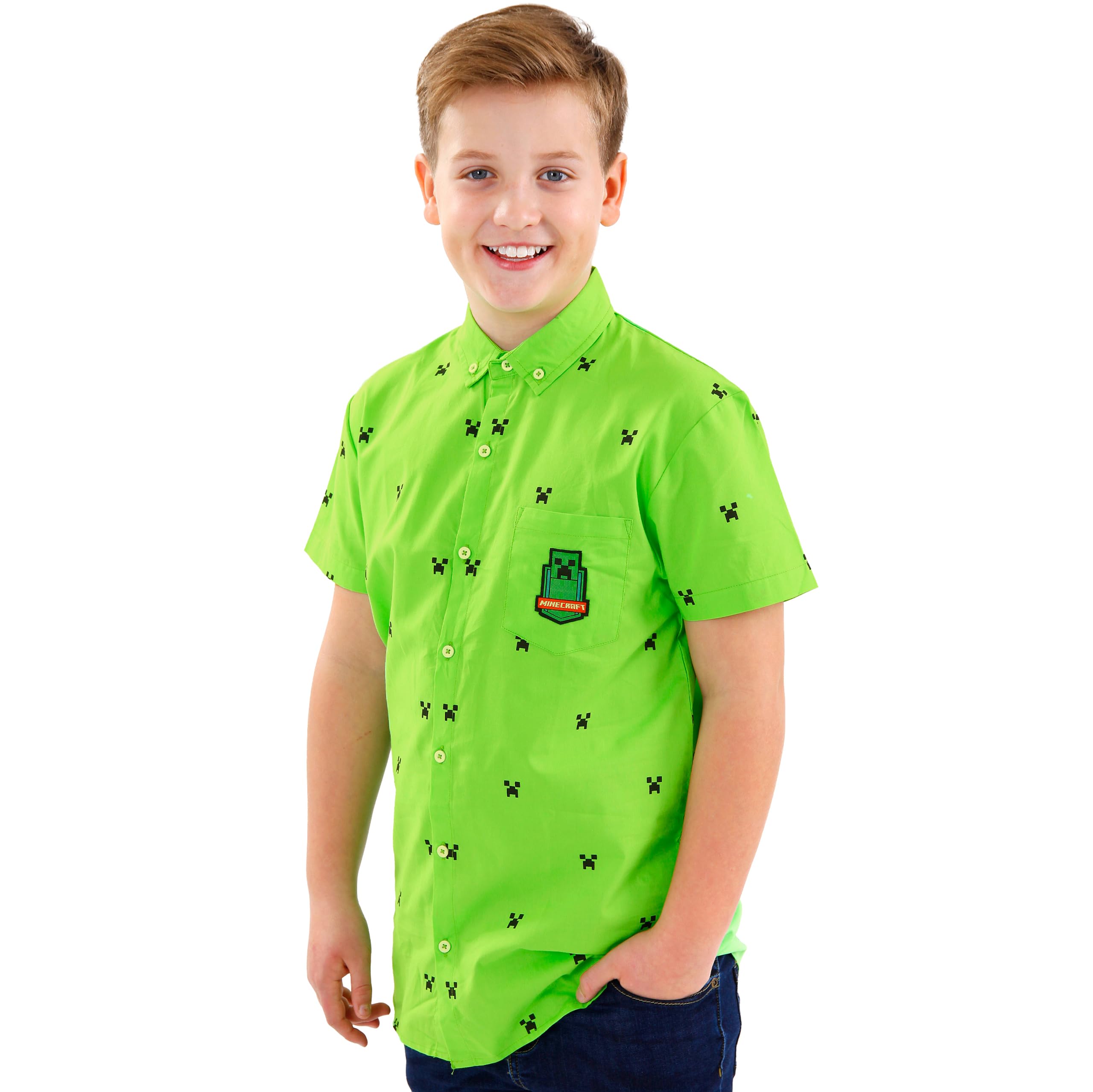 Minecraft Camicie a Maniche Corta per Ragazzi Creeper