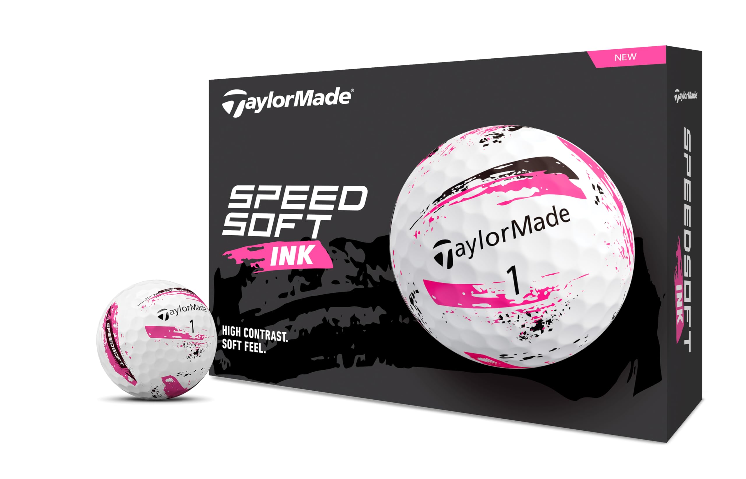 Taylormade TMJ24 SpeedSoft Ink PNK 12 Pack Speedsoft Ink Pink Golf Balls 2024 Pink