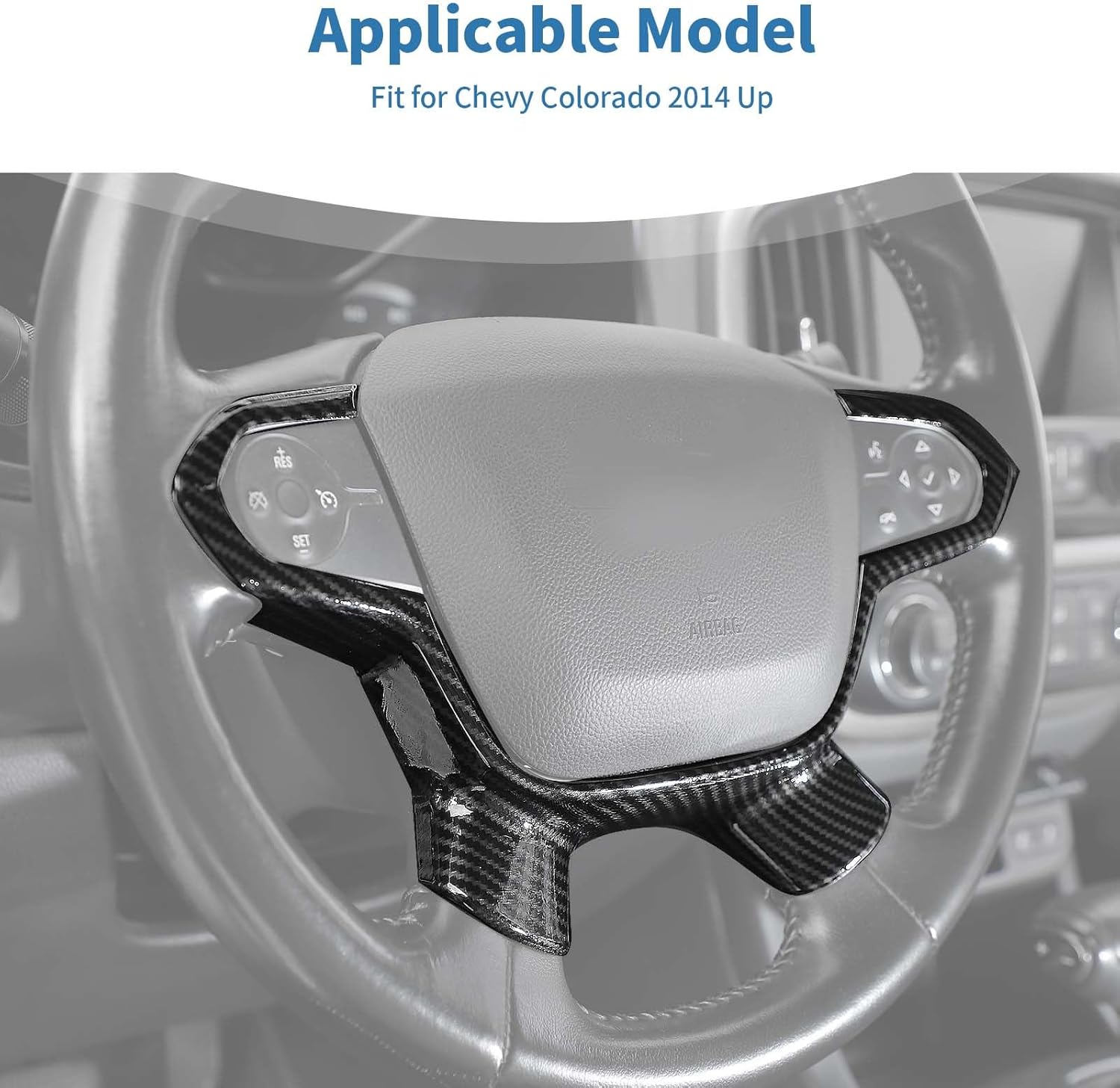 for Colorado Carbon Fiber Interior Center Console Dash Trim Kit, AC Vent Door Panel Trim Cover for Chevy Colorado 2014-2022 Carbon Fiber Interior Accessories 19pcs