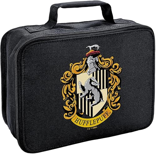 LOGOVISION Harry Potter Hufflepuff Crest - Lonchera con aislamiento de lados suaves, bolsa de almuerzo reutilizable para trabajo escolar y oficina,