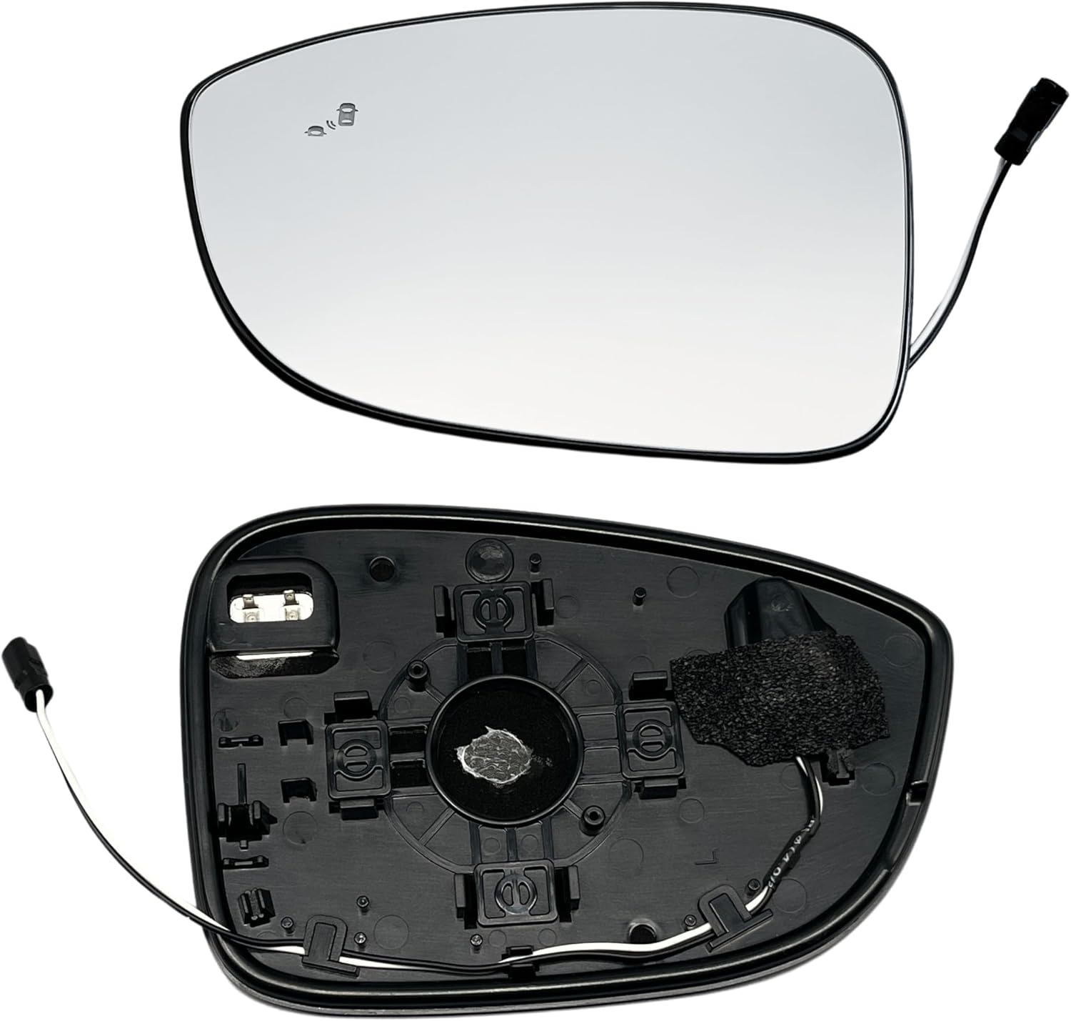 Left Driver Side Mirror Glass Heated With Blind Spot Without Auto Dimming Compatible with for 2018 2019 2020 2021 2022 2023 2024 2025 Honda Accord (Driver Blind Spot No-Anti-glare)