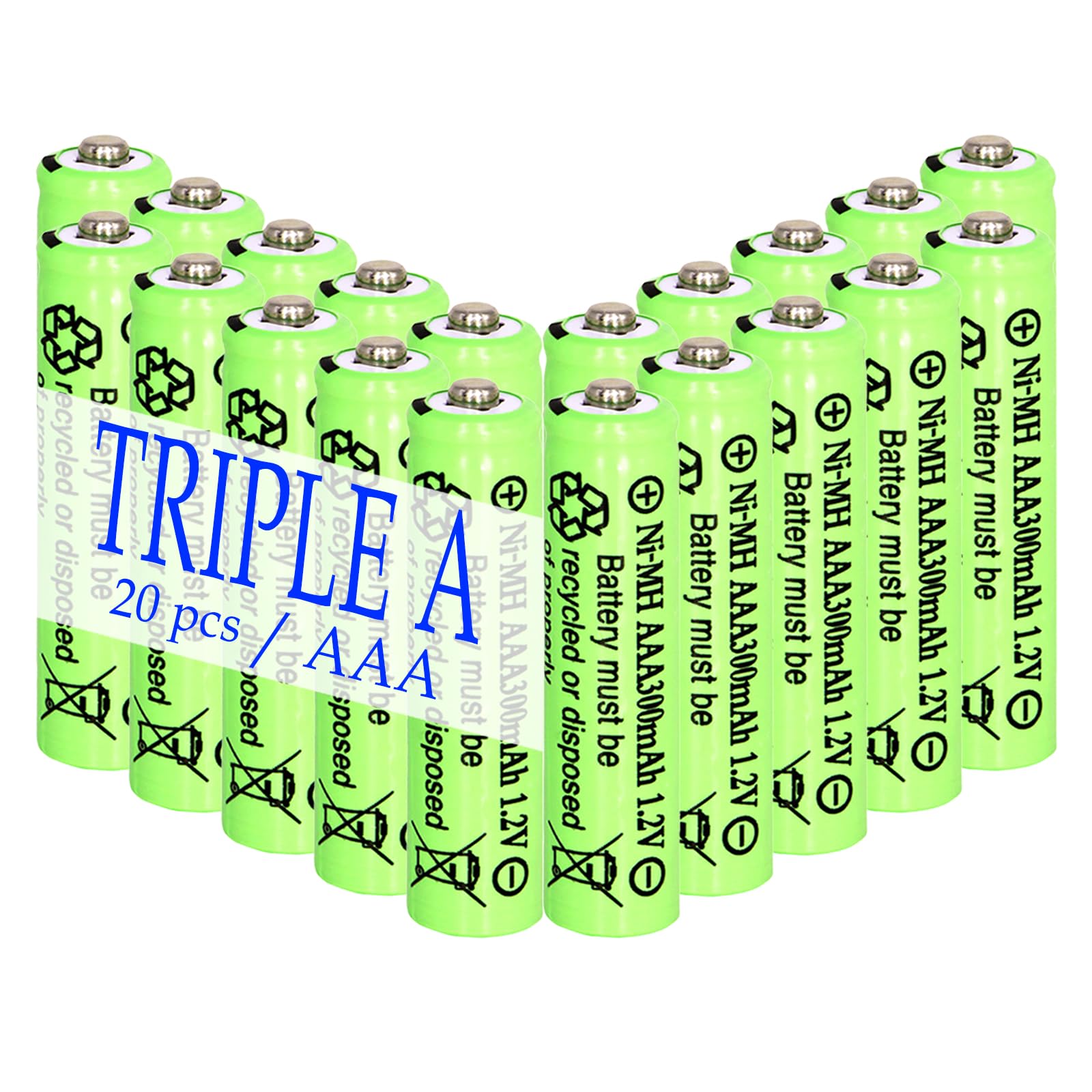 Lombaour 1.2V AAA 300mAh NiMH Rechargeable Triple a