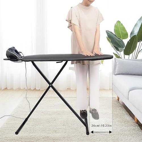 Miniatura 8 de Duwee Tabla de planchar de 12 x 36 pulgadas con cubierta resistente al calor y almohadilla de fieltro gruesa, tabla de planchar compacta plegable de