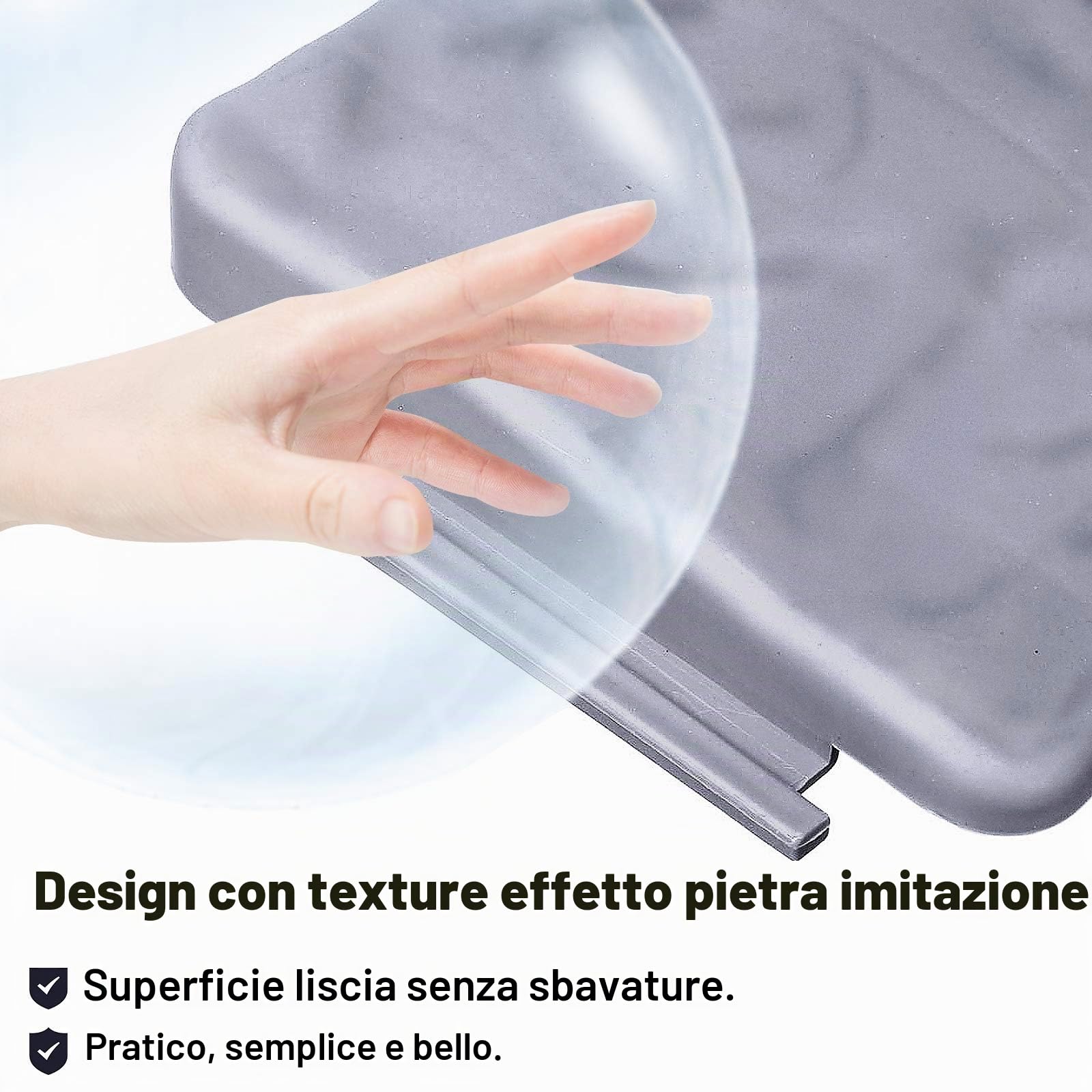UISEBRT 40 Pezzi Bordo per Giardini Grigio 10m, Bordo per Prato in plastica, Effetto Pietra, Palizzata per Giardino Bordo Aiuole, Grigio