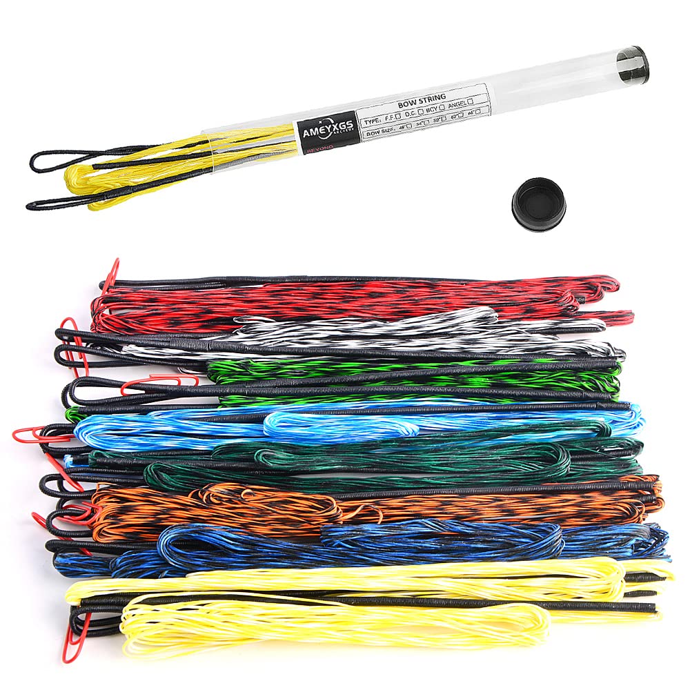SHARROW Archery Dacron Bow String Handmade Replacement Bowstring 16 Strands for 68 70 inch Recurve Bow Longbow (Yellow, AMO 68"/ActuaL string length 164cm)