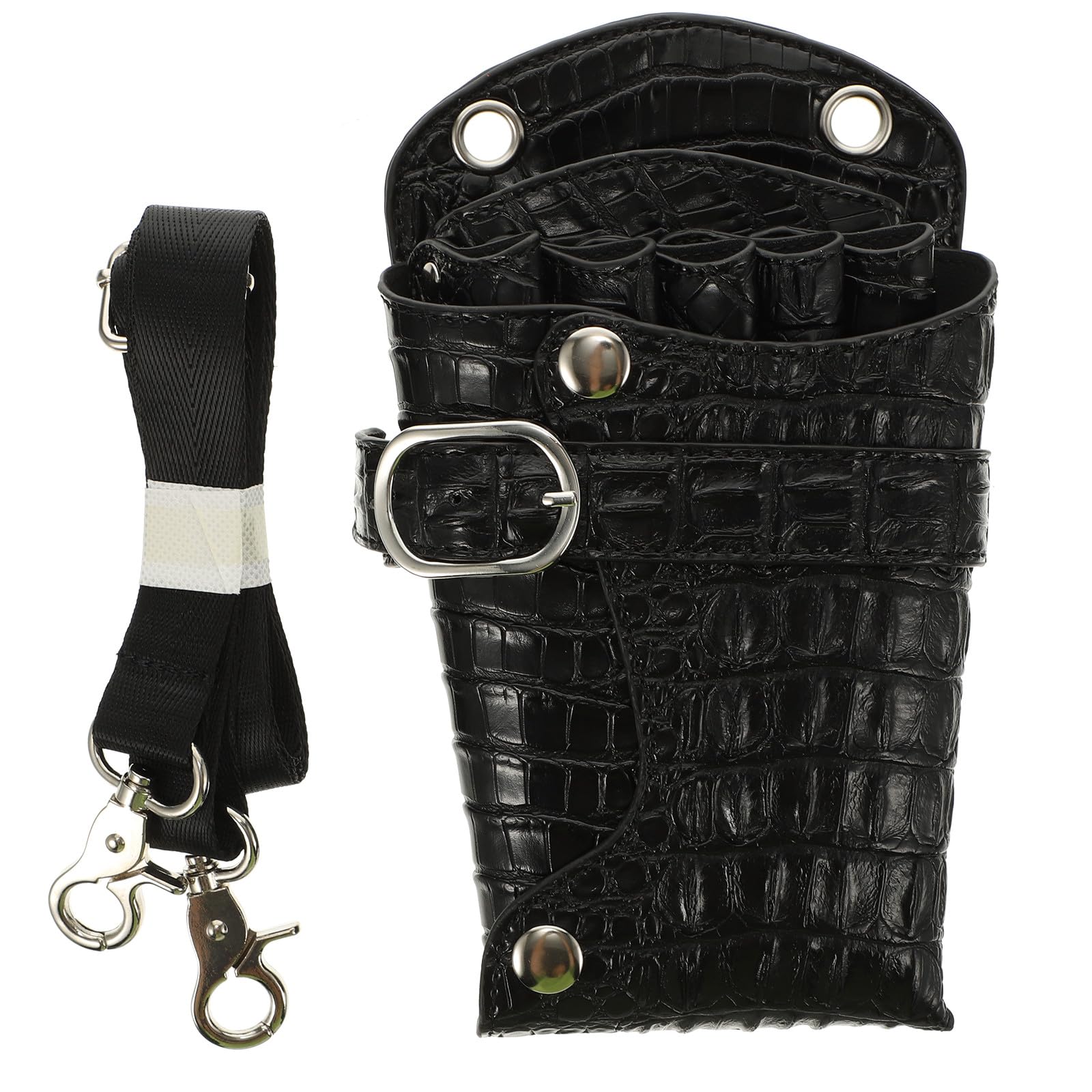 ULTECHNOVO Marsupio da Nero in Materiale Resistente Porta Forbici e Accessori per Acconciature Borsa da Vita Portatile per Parrucchiere con Spallaccio Ergonomico Pratico Moda per