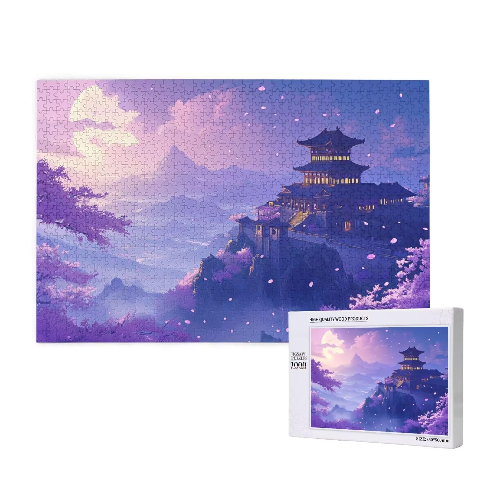Puzzles Paisaje 1000 Adultos, Puzzle Montaña con Cajas y Cartel, Juego Clásico de Puzzle Arte para Entretenimiento Adultos, Regalos de Decoración del Hogar para Pasatiempos Creativos de Mujeres 2T-976