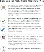 Vista 3 de MOTOROLA 8x4 Cable Módem, Modelo MB7220, 343 Mbps DOCSIS 3.0, Certificado por Comcast XFINITY, Time Warner Cable, Cox, BrightHouse y más