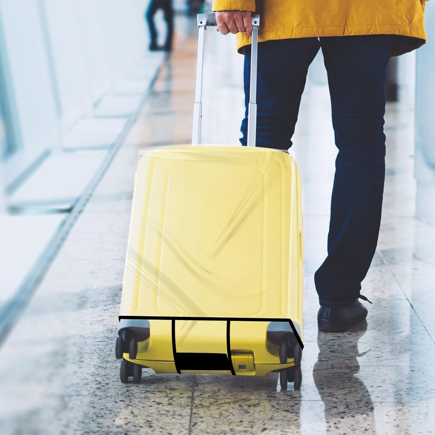 Sherr 3 Pieces Clear Luggage Covers for Suitcase PVC Suitcase Cover Waterproof Protector Clear Transparent Protective Cover for Travel Fits Most 20" to 28" Luggage - Image 7