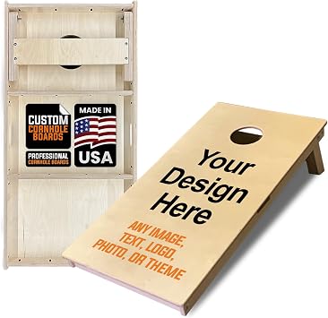 Titan Bags Professional Cornhole Board Set - ACL COMP Solid Wood Cornhole Board مع مقابض مدمجة للبالغين - مجموعة رياضية خارجية محمولة لألعاب الفناء الخلفي والحفلات والبطولات - مخصص