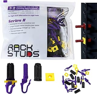 P100 Rack Mount II - Server Screws for 19" Square Punched Vertical Rails, Cage Nut Replacement, Mount Studs - Purple 3.2mm/0.126" 100-Pack
