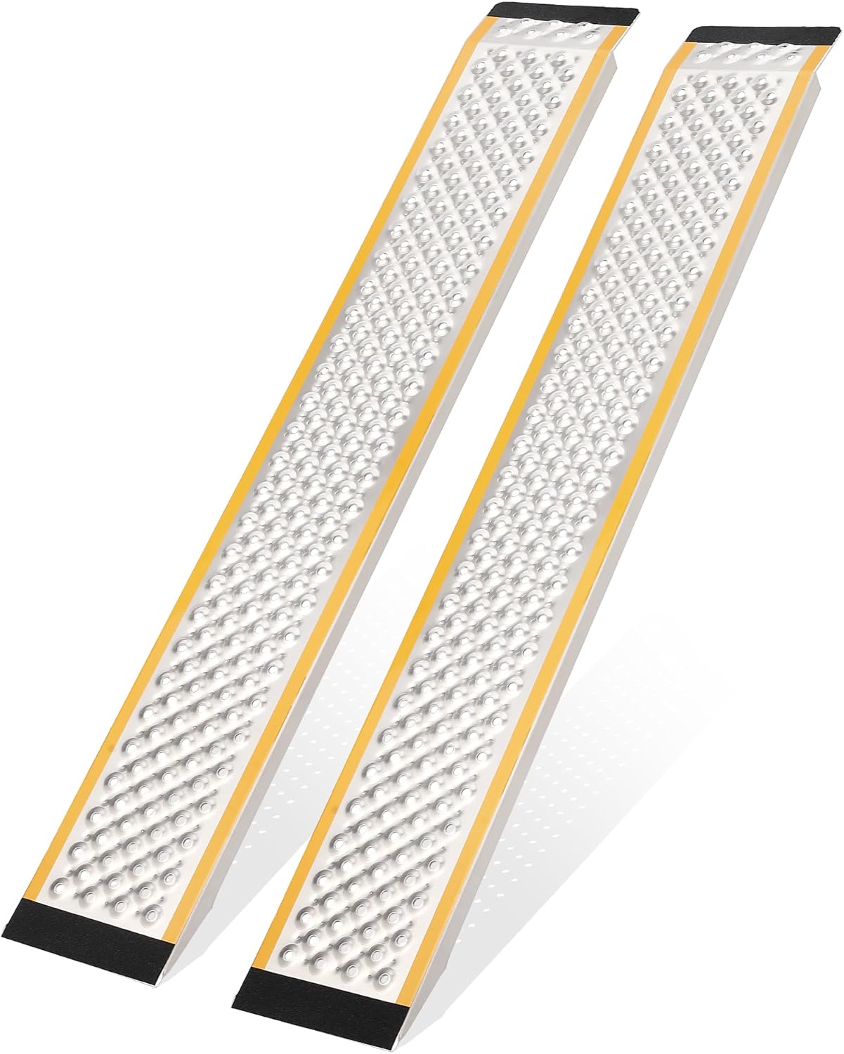 2-Pack 5FT Heavy Duty Aluminum Loading Ramps, 880Lb Capacity, Anti-Slip Shed Ramps for ATV/Lawn Mower/Motorcycle to Garage/Shed/Barn