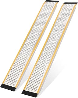 2-Pack 5FT Heavy Duty Aluminum Loading Ramps, 880Lb Capacity, Anti-Slip Shed Ramps for ATV/Lawn Mower/Motorcycle to Garage/Shed/Barn
