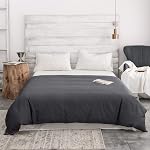 ZonLi 48 inch x72 inch Grey Duvet Cover, Oeko-tex Certified 100% Cotton, Twin Size Removable Duvet Cover for Weighted Blanket