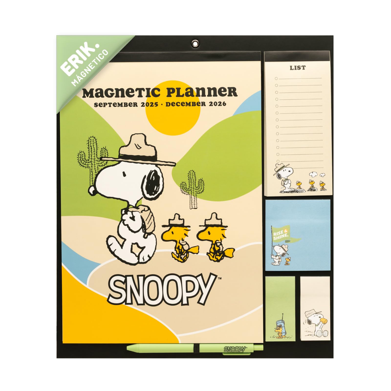 Calendario Magnetico Nevera 2026 Snoopy - Calendario Familiar 2026 pared : Planificador mensual con Iman | Incluye Pegatinas, Notas Adhesivas y Cuelga Fácil [16 MESES]
