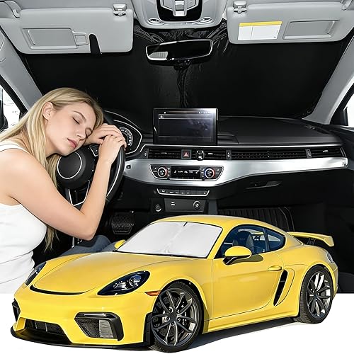 Miniatura 151 de Parasol de 4 capas para parabrisas, ajuste personalizado, tela 240T, parasol retráctil que bloquea los rayos ultravioletas, accesorios para automóvil