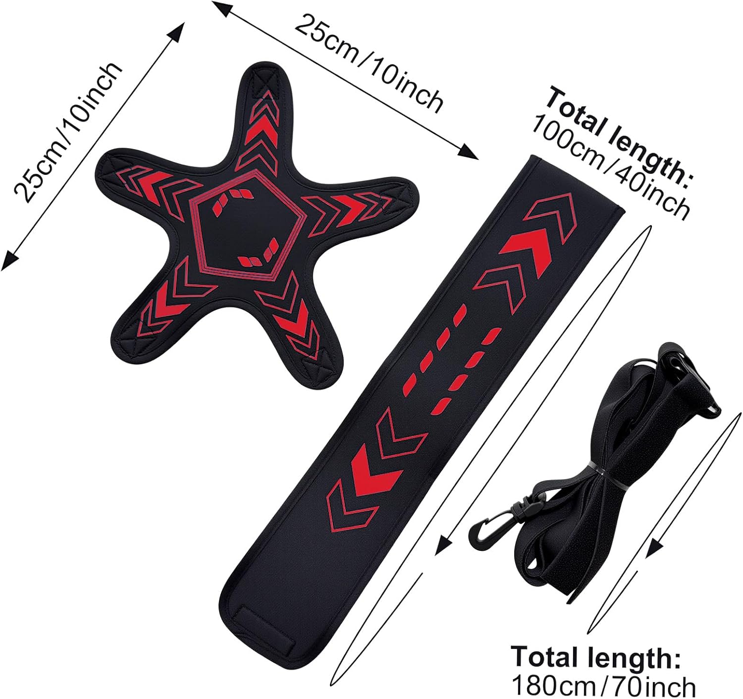 Soccer Training Equipment Football Kick Solo Trainer Adjustable Waist Belt Elastic Rope, Aids Hands Free Throw Sole Practice Fits Ball 3, 4, 5 and Volleyball Rugby (Red)