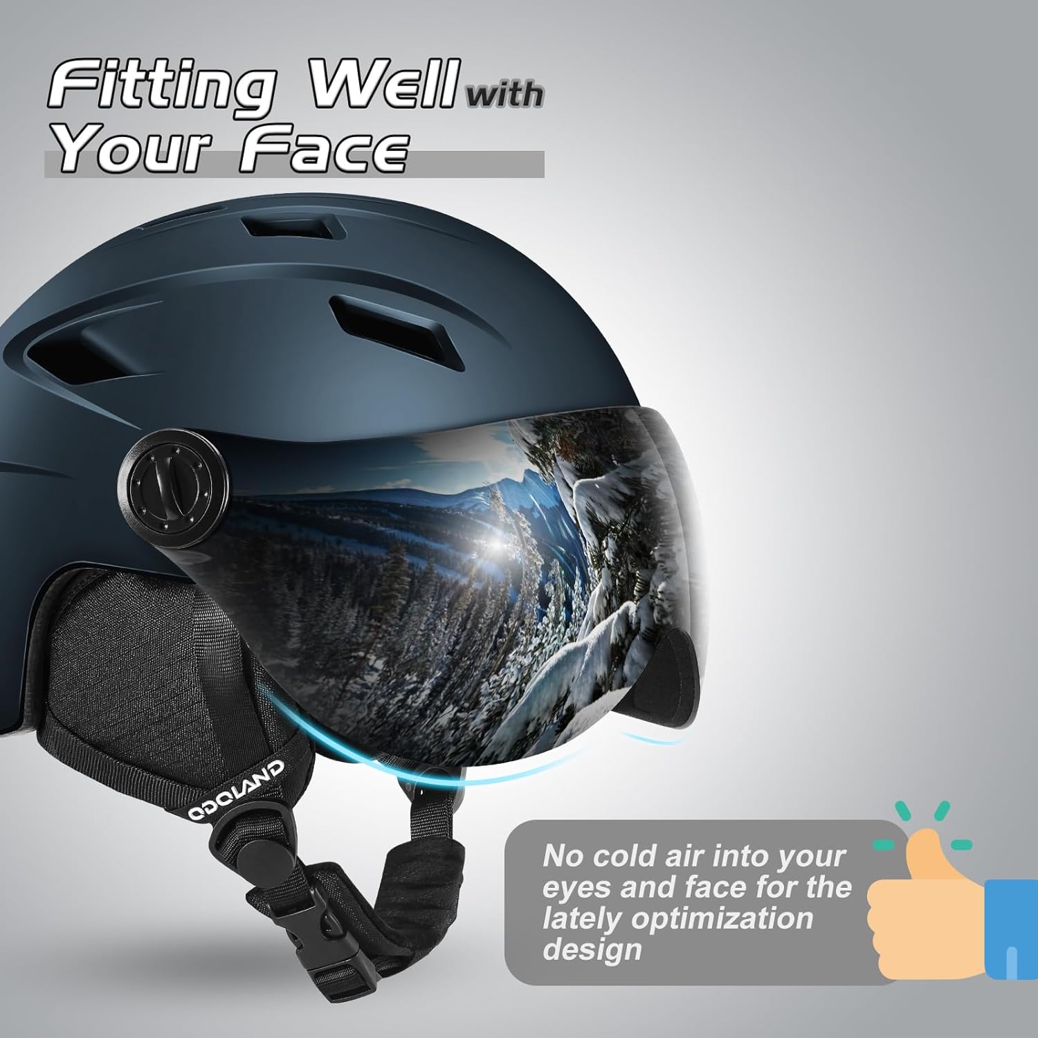 Odoland Ski Helmet with 2-in-1 Visor Goggles, Light Weight Snowboard Helmet for Men Women, Snow Sport Helmets for Skiing, Skating, Snowboarding