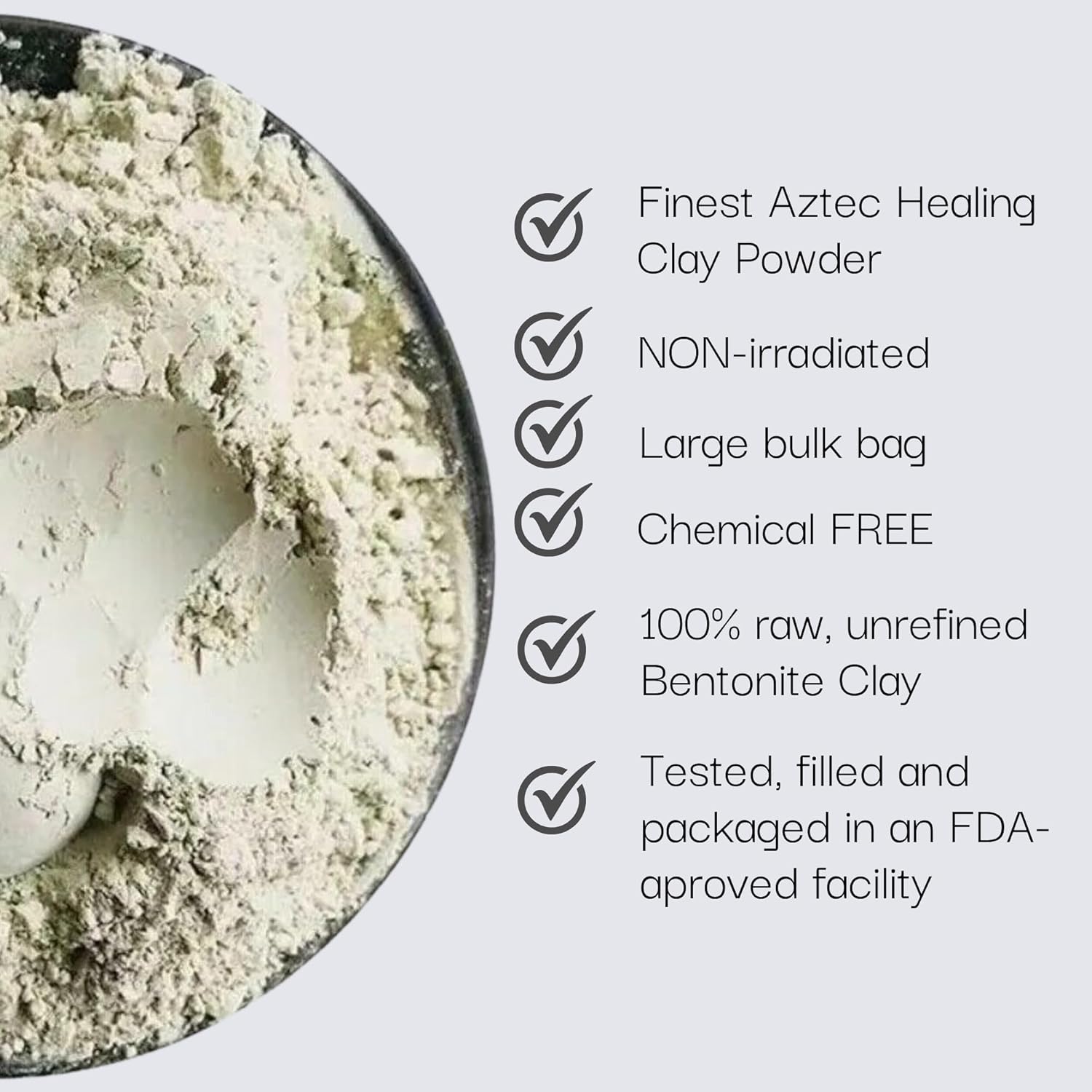 Schizandu Organics Bentonite Indian Aztec Healing Clay, Vegan 100% Pure Detox Powder | 3 Lbs | ToxinFree, Use for Beauty Masks, Detoxifying Baths, Hair Masks, Acne Treatment, Natural Soap, Cleanser
