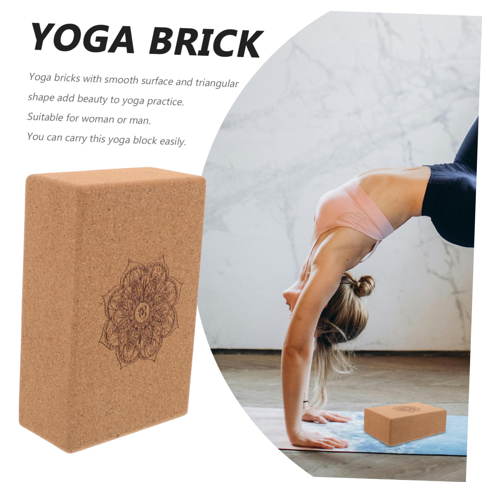 Yoga Trainingsblock aus Kork für Dehnung, Entspannung und Training