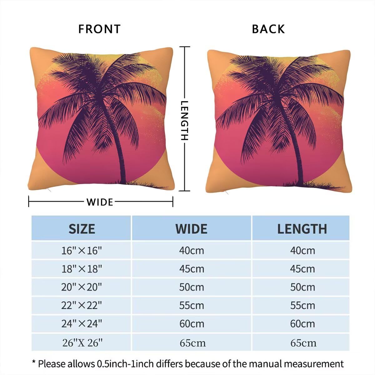 Federe Cuscini Divano 55x55 cm, Arancia Cuscini per Divano, Velluto Federe Cuscino Letto Impermeabili Set da 4, Copricuscini Estate Motivo con Cerniera Invisibile Design per Sofá, Regalo Donna F-13