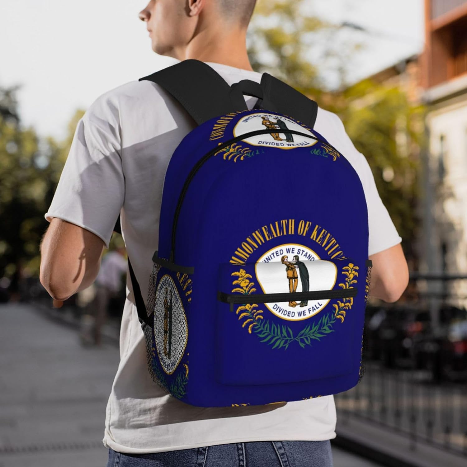 Kentucky State Flag College Backpacks,Backpacks With Pockets, Lightweight Bookbag For College for Women Men