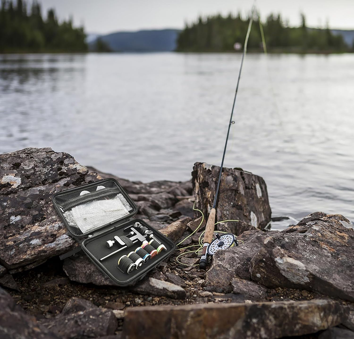 1 Set Fly Tying Tools Combo Kit Fly Tying Vise Bobbin Holder Threader Needle Whip Finisher Tie Hook Carp Fishing Tools