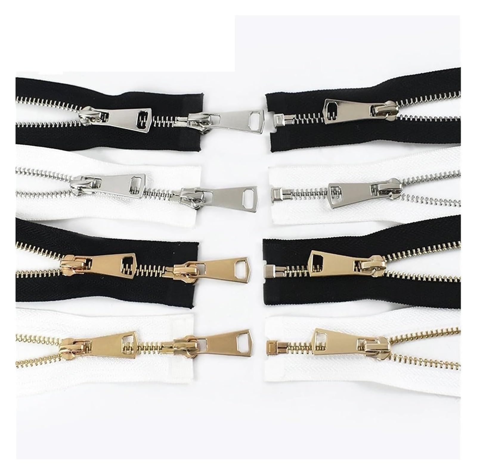 Cremallera Bidireccional de 60-150 cm con Deslizadores para Coser Chaquetas Y Abrigos. Kit de Reparación de Cremalleras. Accesorios de Bricolaje para Abrigos, Chaquetas Y Prendas de Abrigo./W
