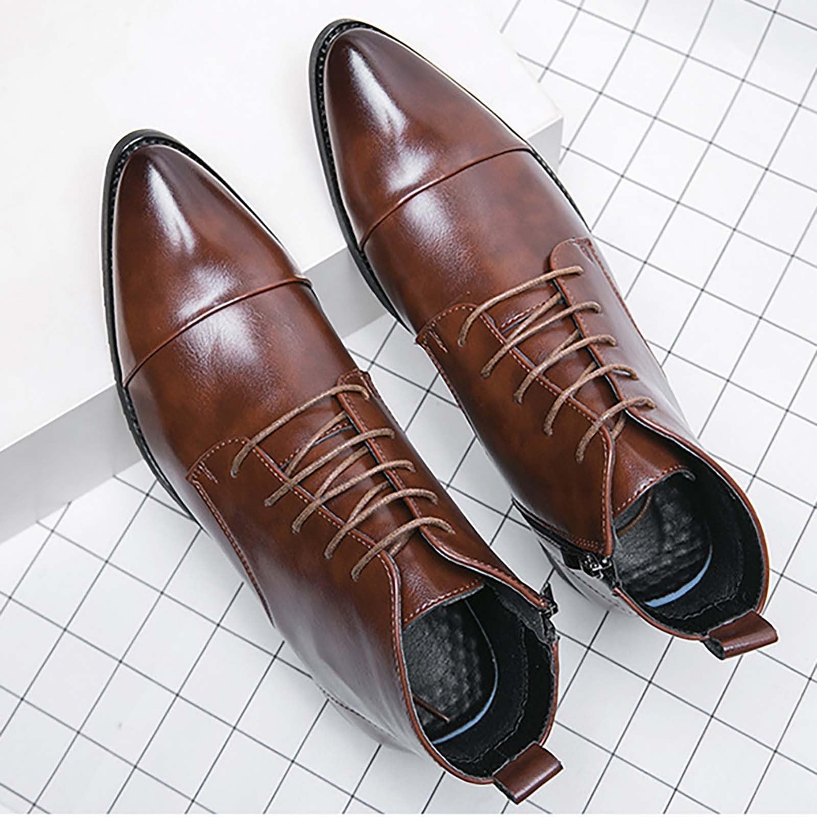Stivaletti Unisex Casual di Pelle Morbidi Stivali Classici di Pelle Eleganti Stivaletti Eleganti da Sera Senza Lacci Stivali Chelsea in Scarpe da Moto Robuste