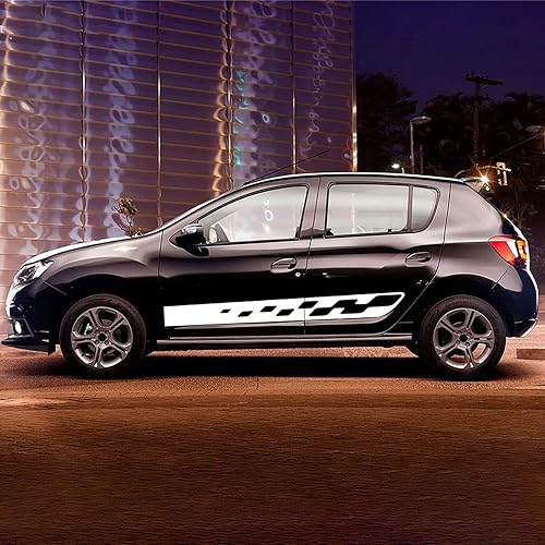 Miniatura 3 de YKANZS Car Side Skirt Stickers Stripe Decal Decals, Fit for Renault Dacia Sandero 2 Stepway RS Accessories 2 Pcs Racing Sport Car Door Side Skirt