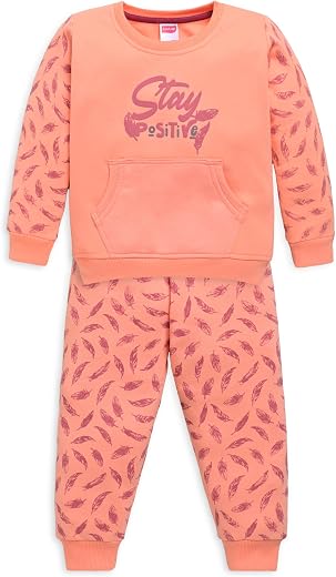 LuvLap Baby Girls Full Sleeve Sweatshirt &amp; Pyjama Set Pack of 1