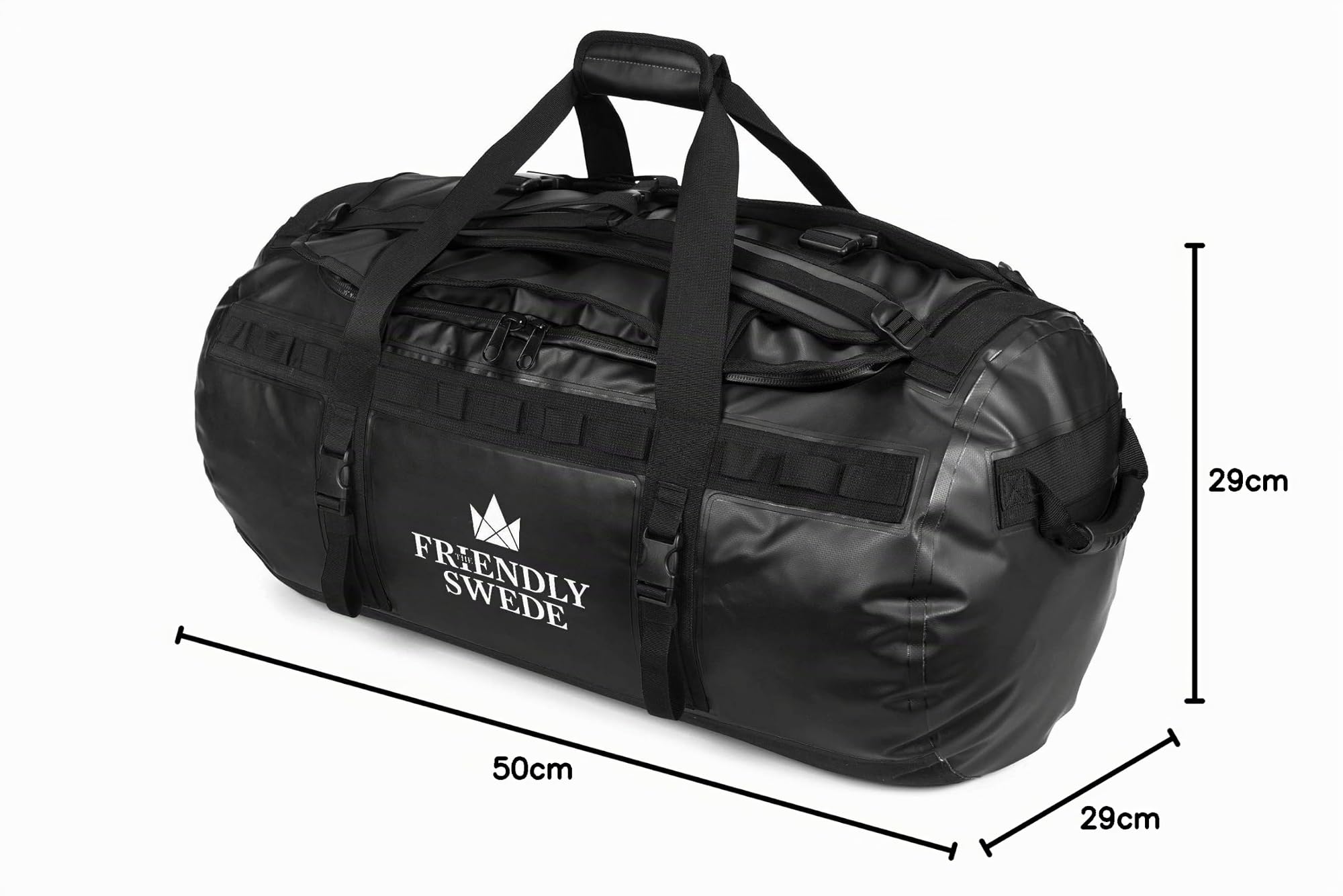 The Friendly Swede Sac de Sport Convertible en Sac à Dos pour Voyage et Sport (capacité : 30 L/60 L/90 L)