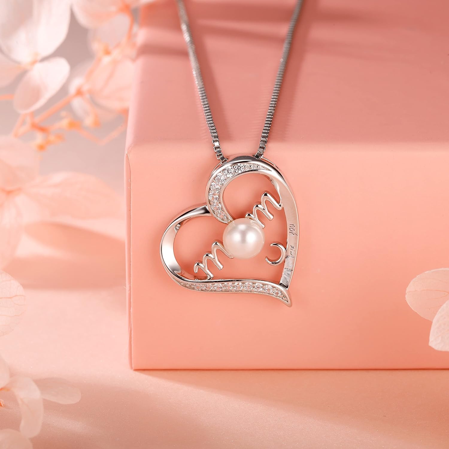 Mom Pearl Necklaces, Mothers Day Gifts for mom Gifts Anniversary, Birthday day gifts for mom Christmas day gifts fine Jewelry gifts for mom mother, Valentine's Day for mother