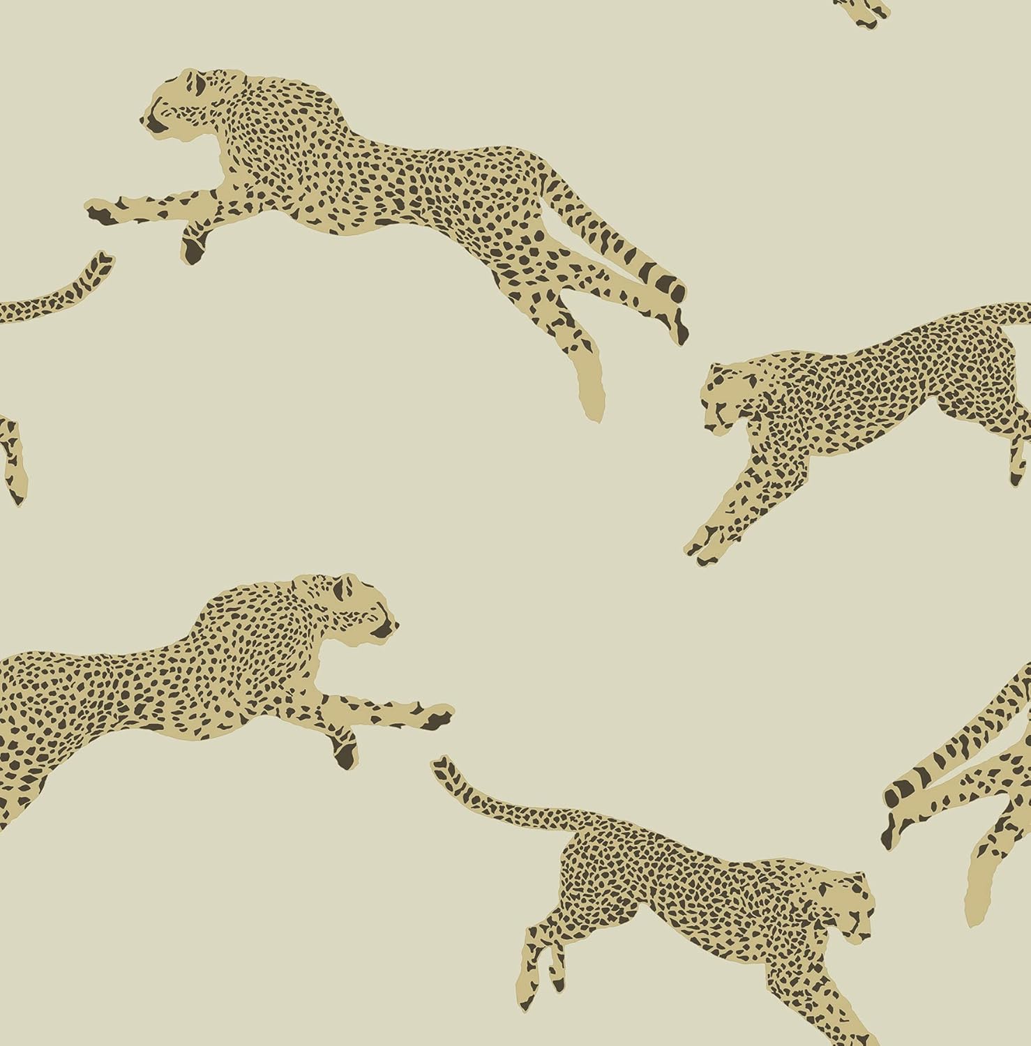 Scalamandre Dune Leaping Cheetah Peel & Stick Wallpaper Neutral