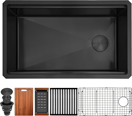 Black Undermount Kitchen Sink