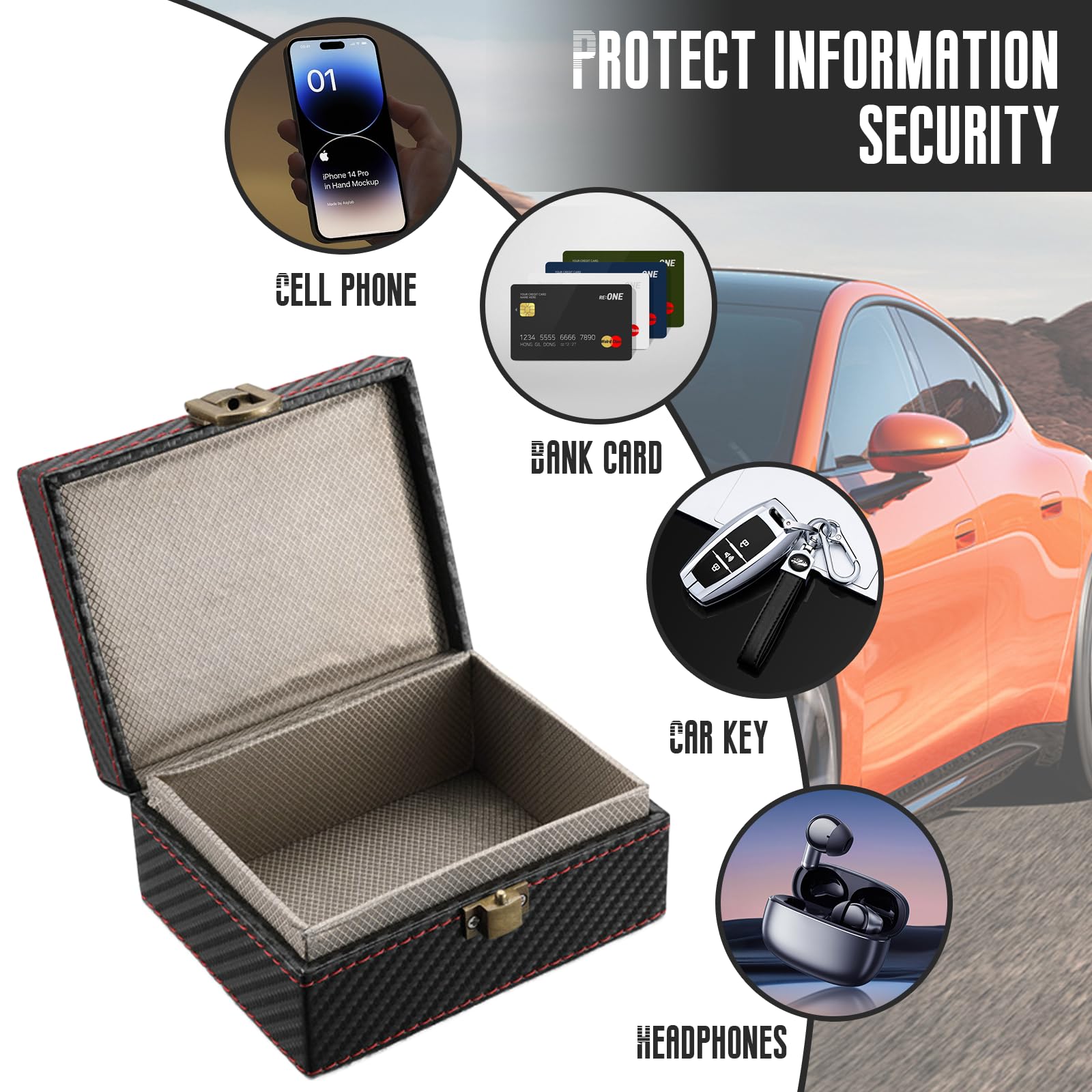 LOT DE 2 Pochettes Blocage Signal RFID Pour Clé Voiture, Étui De LOT DE 2 Pochettes Blocage Signal RFID Pour Clé Voiture, Étui De
